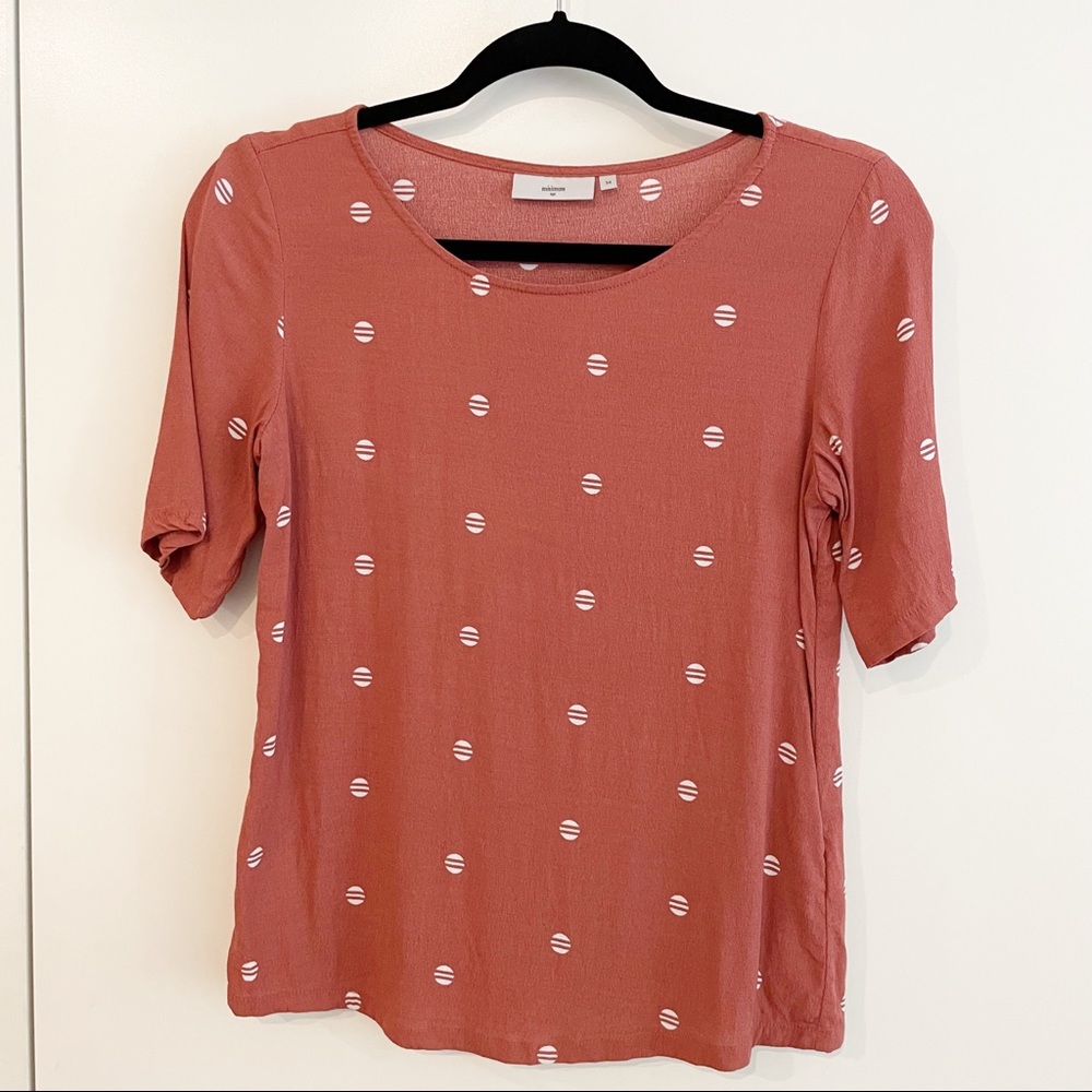 Minimum Coral Patterned Short Sleeved Blouse Size 34 or US XS